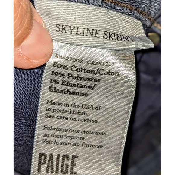 Paige Skyline Skinny Jeans Dark Wash Denim Slim Fit Womens‎ Size 29 - Picture 4 of 9